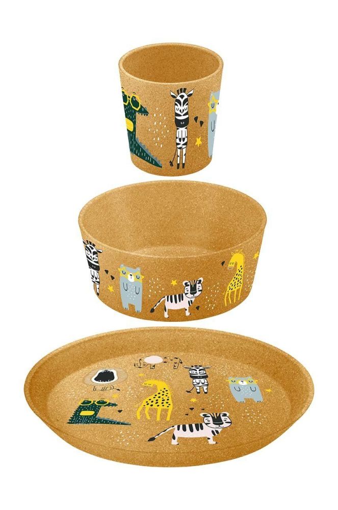 Koziol Набір для дитини: тарілка, миска, кружка (3-pack) колір бежевий