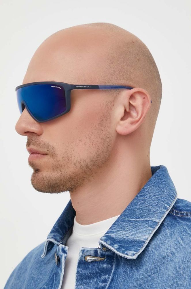 Сонцезахисні окуляри Armani Exchange чоловічі колір блакитний (2187842)