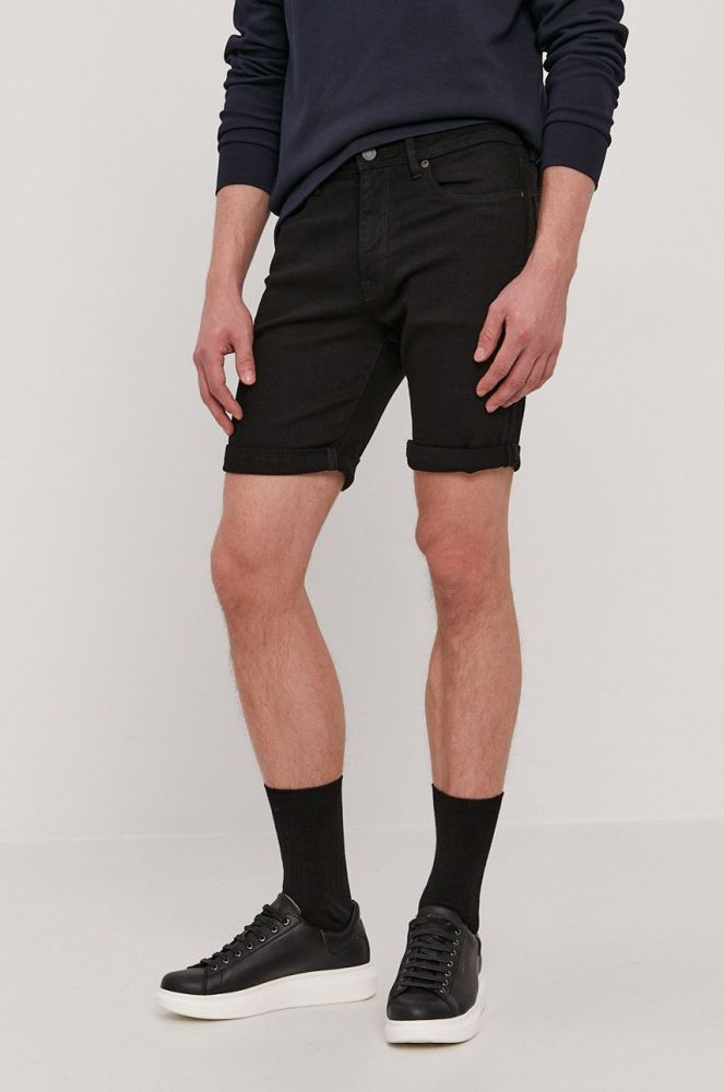 Джинсові шорти Selected Homme чоловічі колір чорний
