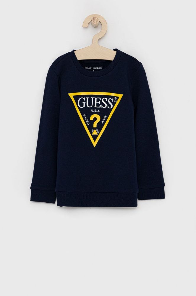 Дитяча кофта Guess колір синій з принтом (1521381)
