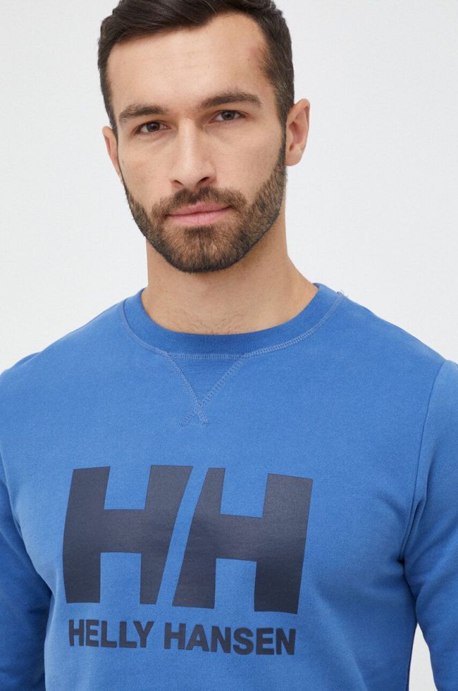 Бавовняна кофта Helly Hansen чоловіча  однотонна 34000-597 колір блакитний