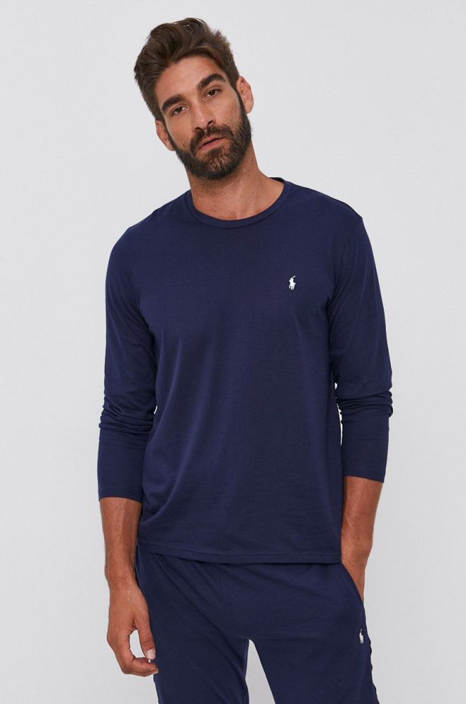 Лонгслів Polo Ralph Lauren чоловічий колір синій гладкий