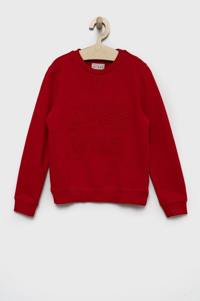 Дитяча бавовняна кофта Guess колір червоний з аплікацією (2607398)