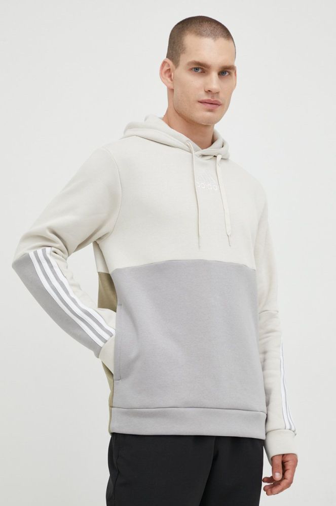 Кофта adidas чоловіча колір бежевий з аплікацією