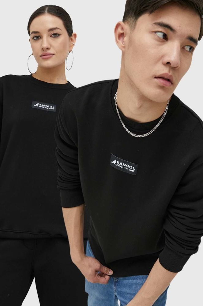 Кофта Kangol unisex колір чорний з аплікацією (2811475)