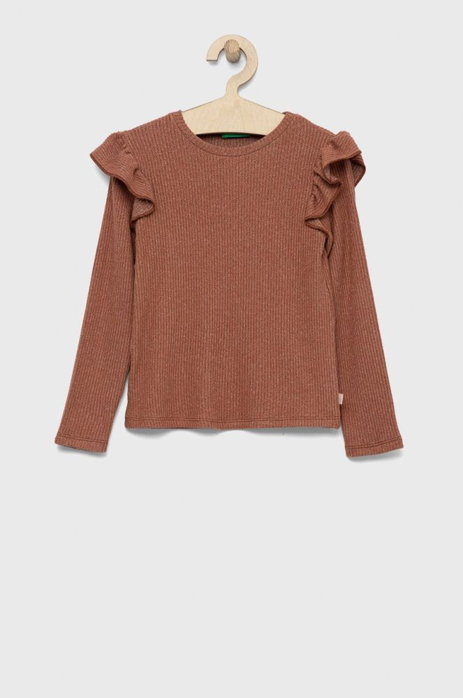 Дитячий светр United Colors of Benetton колір коричневий