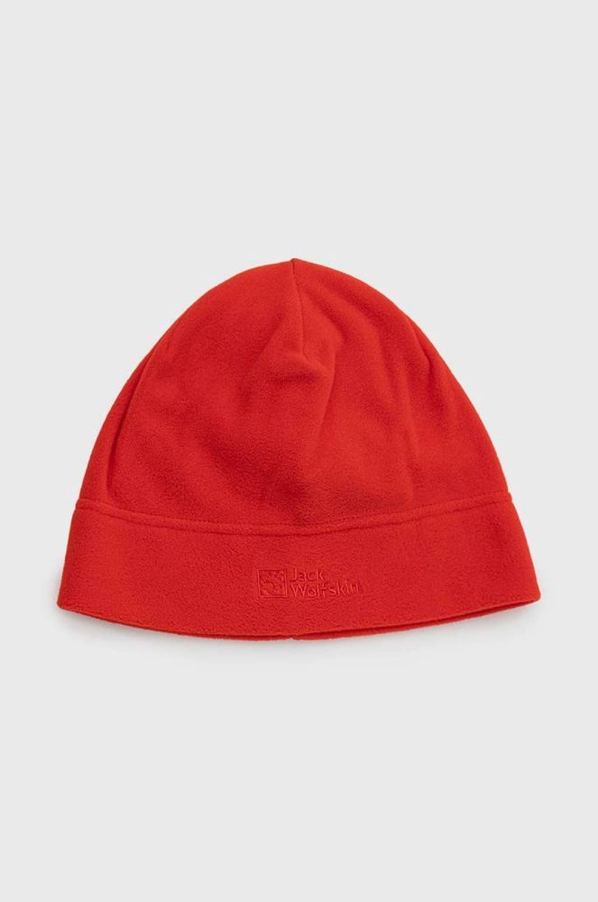 Шапка Jack Wolfskin колір червоний з тонкого трикотажу