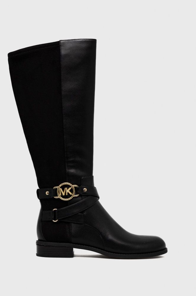 Чоботи MICHAEL Michael Kors Rory жіночі колір чорний на плоскому ходу