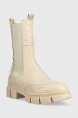 Шкіряні черевики Karl Lagerfeld Aria жіночі колір бежевий на платформі (2603045)
