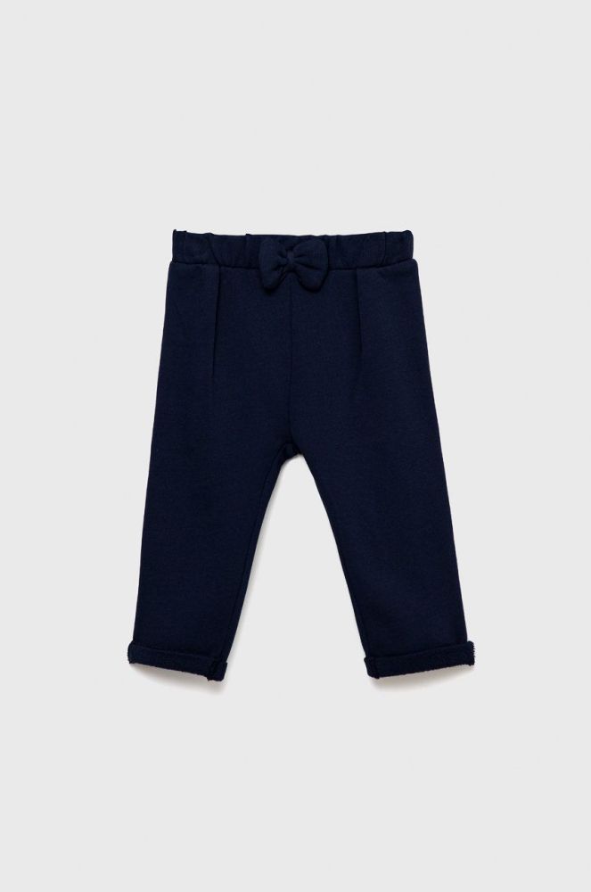 Дитячі бавовняні штани United Colors of Benetton колір синій однотонні (2552903)