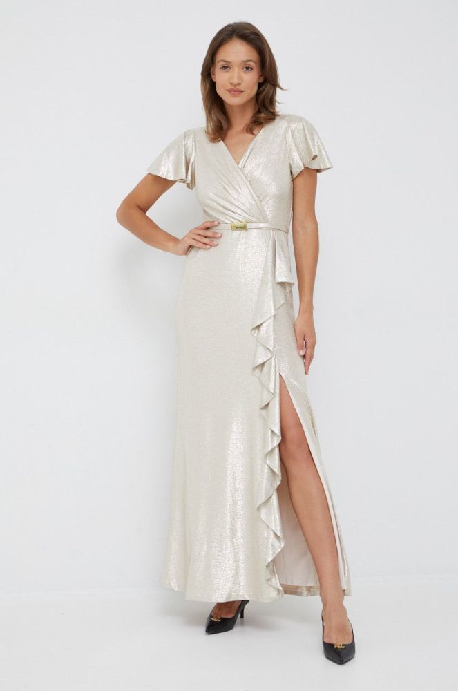 Сукня Lauren Ralph Lauren колір золотий maxi пряма