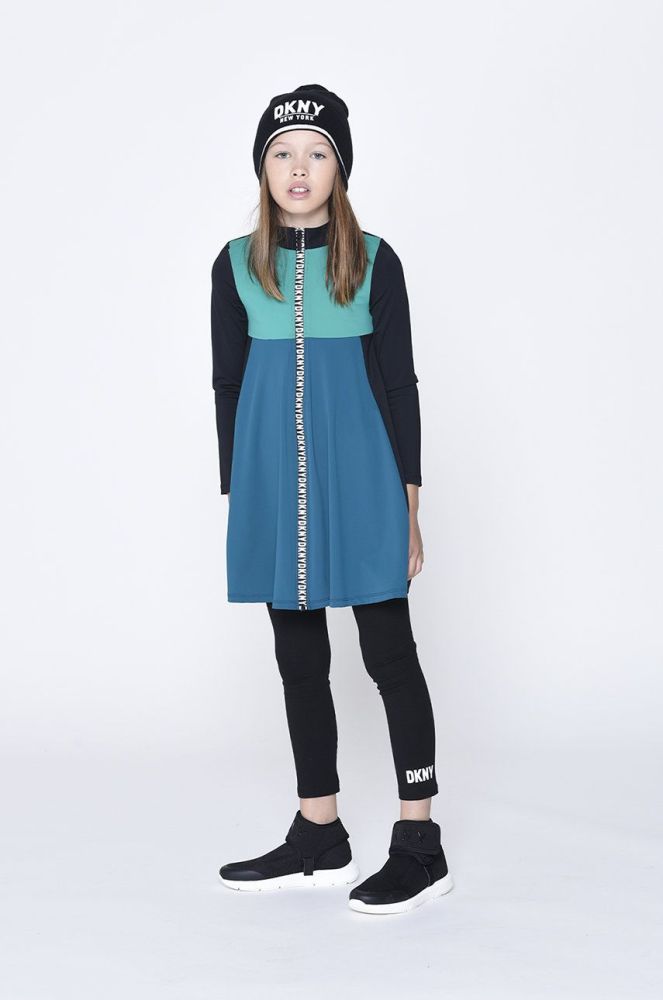 Дитяча сукня Dkny колір бірюзовий mini розкльошена (2562016)