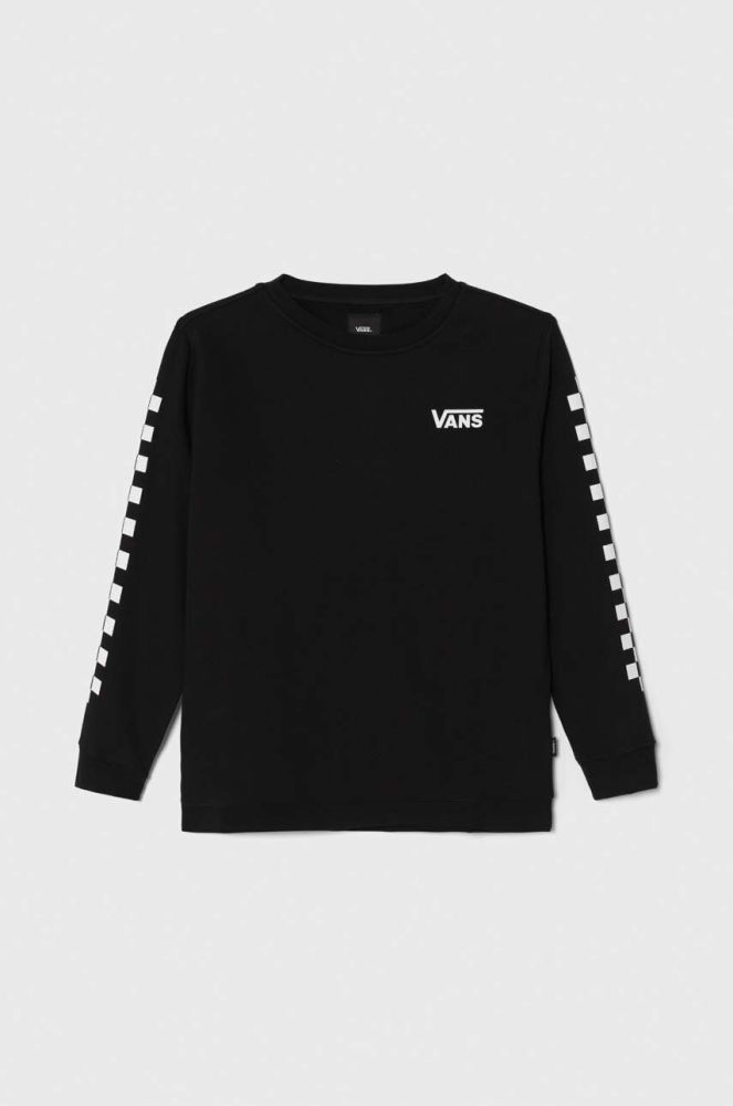 Дитяча кофта Vans EXPOSITION CHECK CREW VN0008CBBLK1 колір чорний візерунок