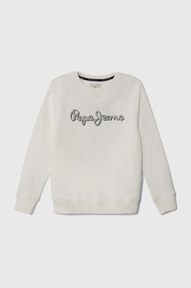 Дитяча кофта Pepe Jeans колір білий з принтом