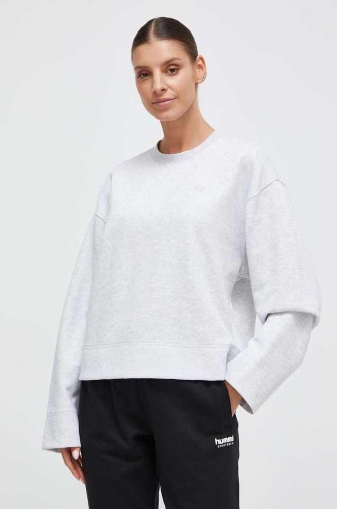 Кофта adidas Originals жіноча колір сірий меланж