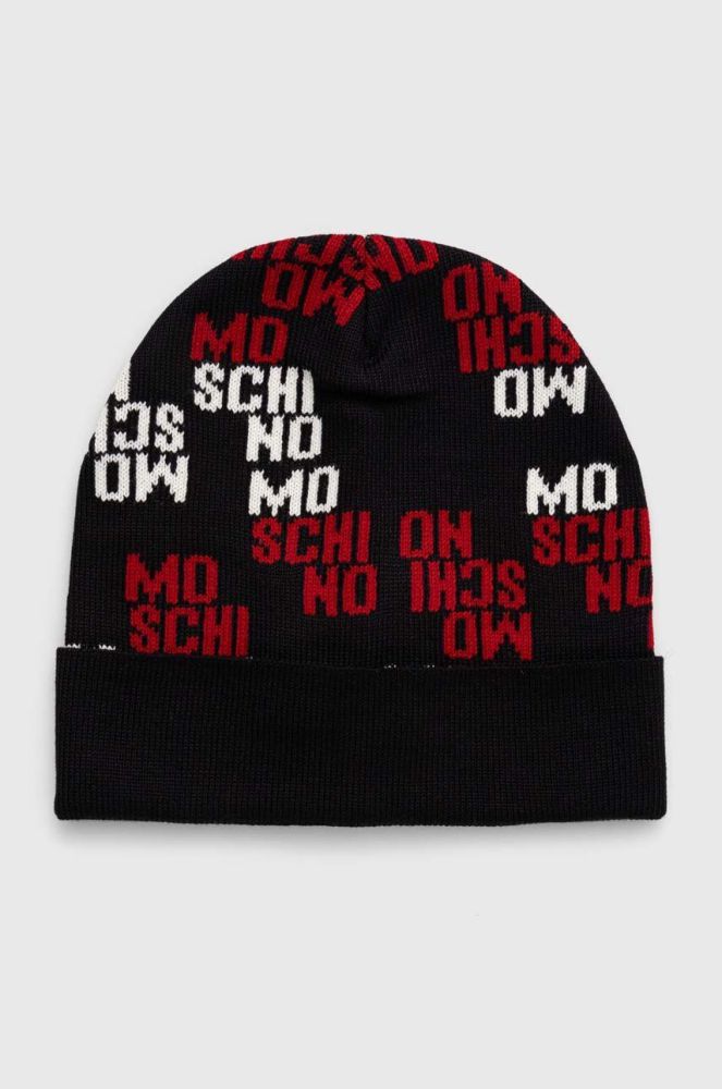 Вовняна шапка Moschino колір чорний вовна (3403588)