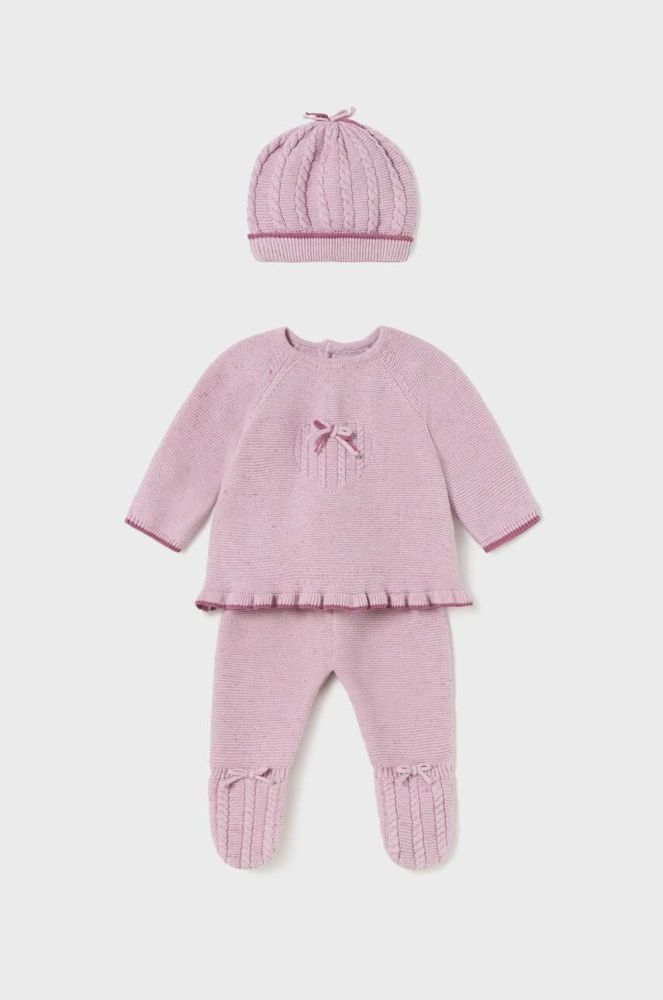 Дитячий бавовняний комплект Mayoral Newborn Gift box колір фіолетовий
