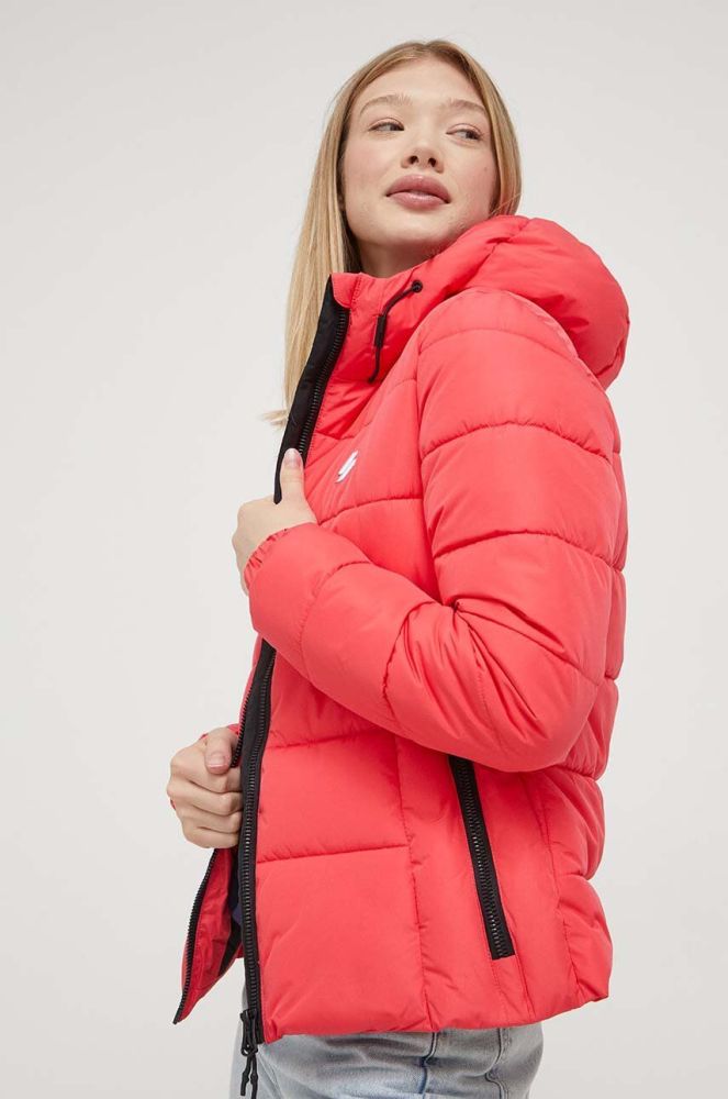 Куртка Superdry жіноча колір рожевий зимова (3454121)