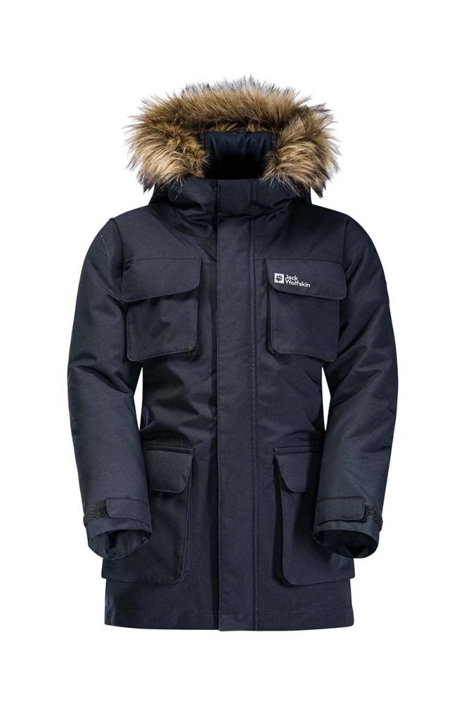 Дитяча куртка Jack Wolfskin GLACIER PEA колір чорний