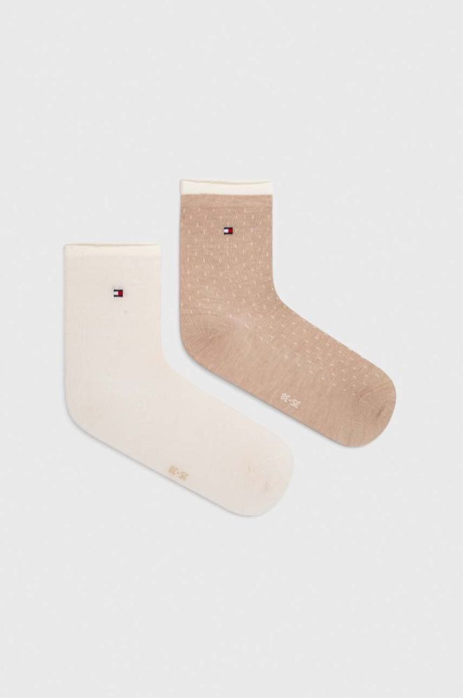 Шкарпетки Tommy Hilfiger 2-pack жіночі колір бежевий (3641476)