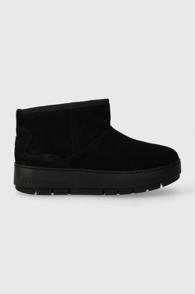 Замшеві чоботи Tommy Hilfiger COOL SUEDE SNOWBOOT колір чорний FW0FW07662