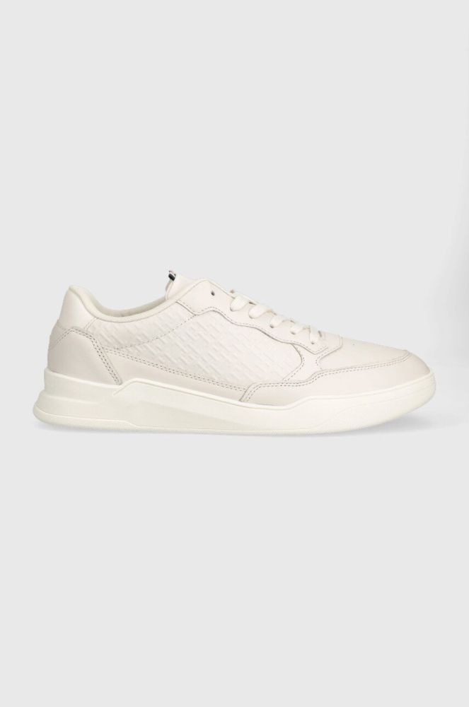 Шкіряні кросівки Tommy Hilfiger ELEVATED CUPSOLE MONO DETAIL колір бежевий FM0FM04698
