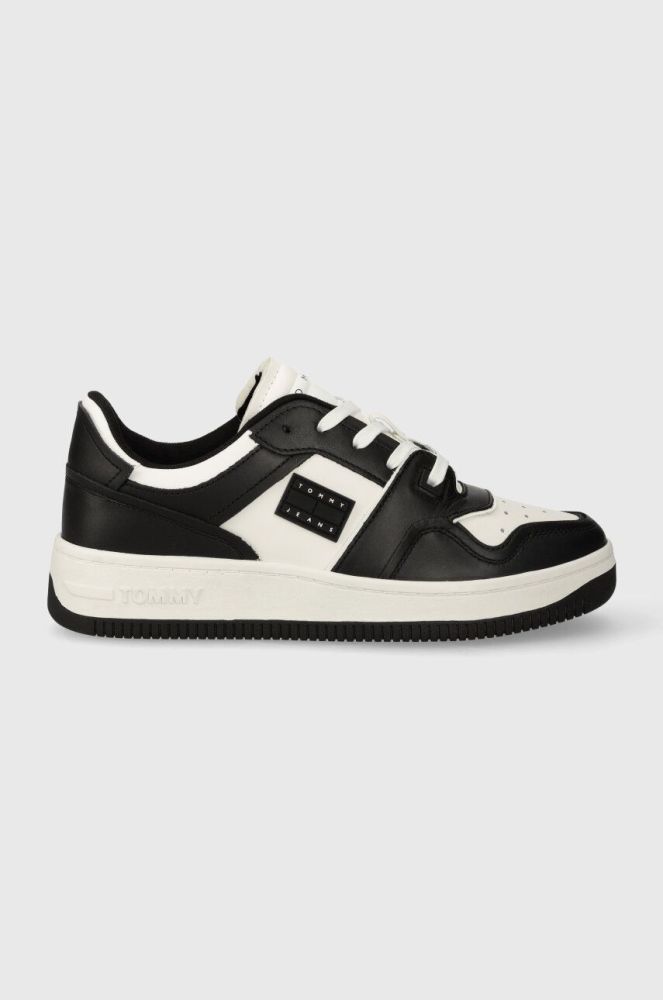 Шкіряні кросівки Tommy Jeans TJM BASKET WL колір чорний EM0EM01287