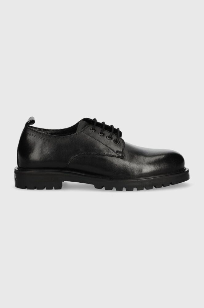 Шкіряні туфлі Pepe Jeans TRUCKER SHOE M чоловічі колір чорний PMS10320