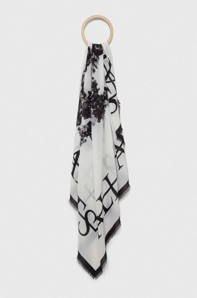 Хустка AllSaints жіноча колір білий візерунок