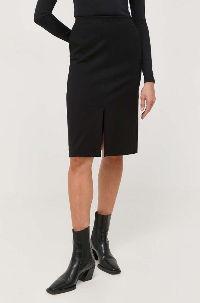 Спідниця Karl Lagerfeld колір чорний midi пряма