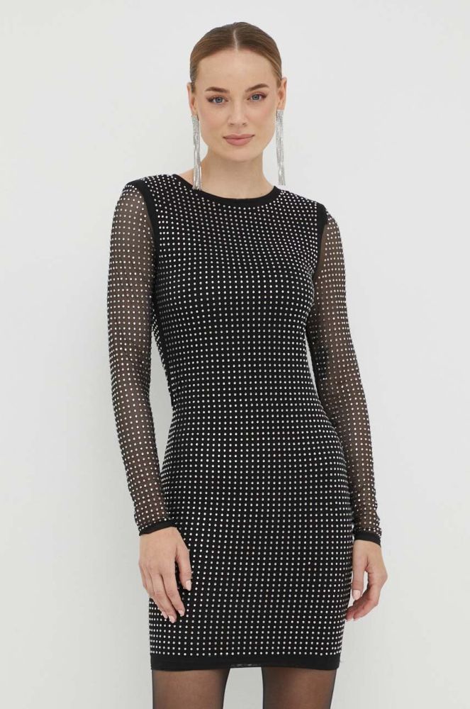 Сукня Guess колір чорний mini облягаюча (3410147)