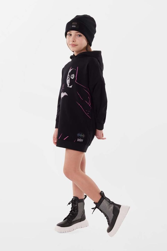 Дитяча бавовняна сукня Dkny x DC Comics колір чорний mini пряма (3644188)
