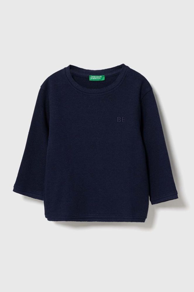 Дитячий бавовняний светр United Colors of Benetton колір синій легкий (3468161)