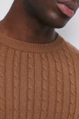 Бавовняний светр Medicine чоловічий колір коричневий легкий