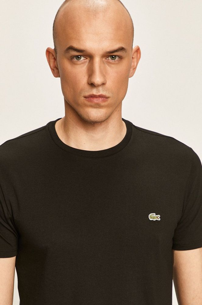 Бавовняна футболка Lacoste колір чорний однотонний TH6709-001.