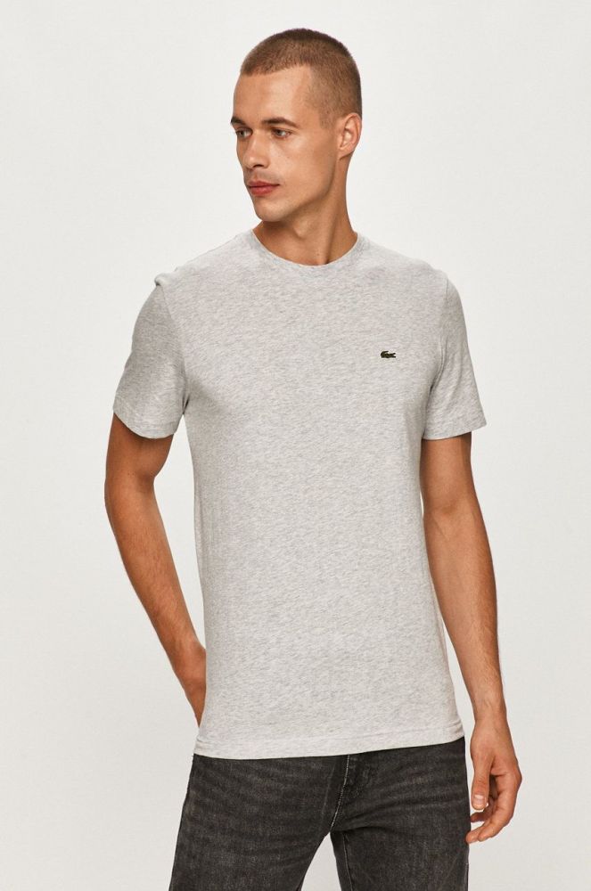 Бавовняна футболка Lacoste колір сірий однотонний TH2038-166