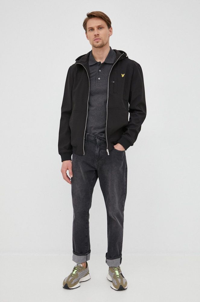 Куртка Lyle & Scott чоловіча колір чорний перехідна