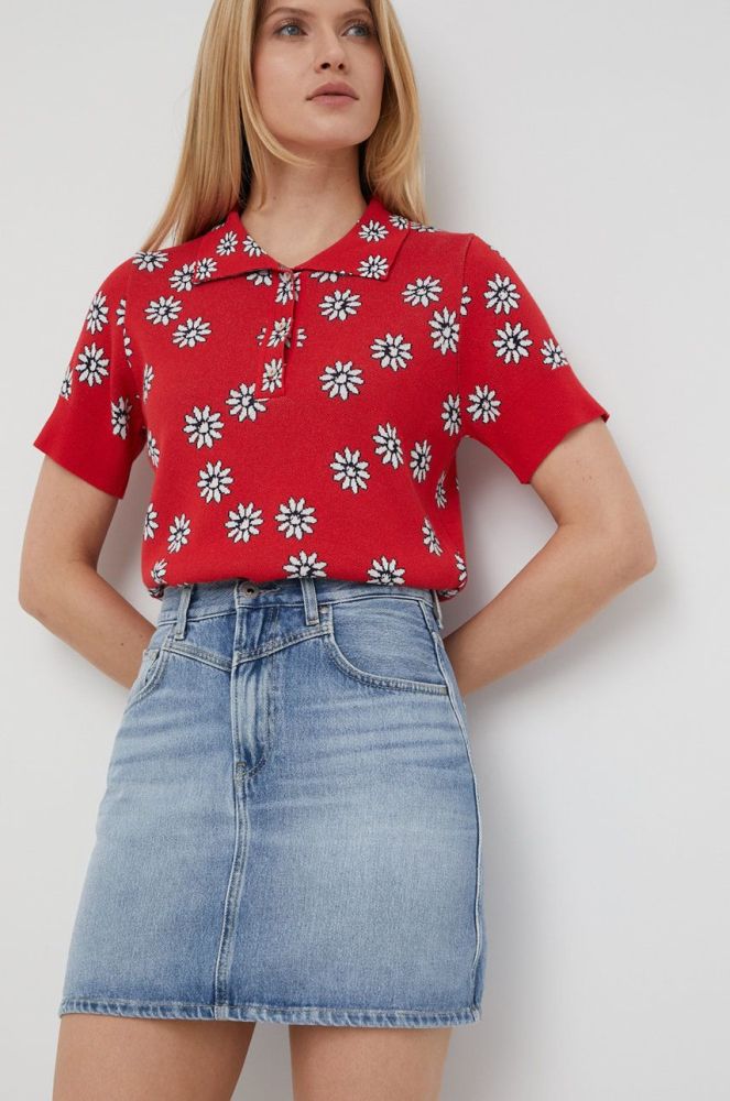 Джинсова спідниця Pepe Jeans Rachel Skirt mini пряма колір блакитний