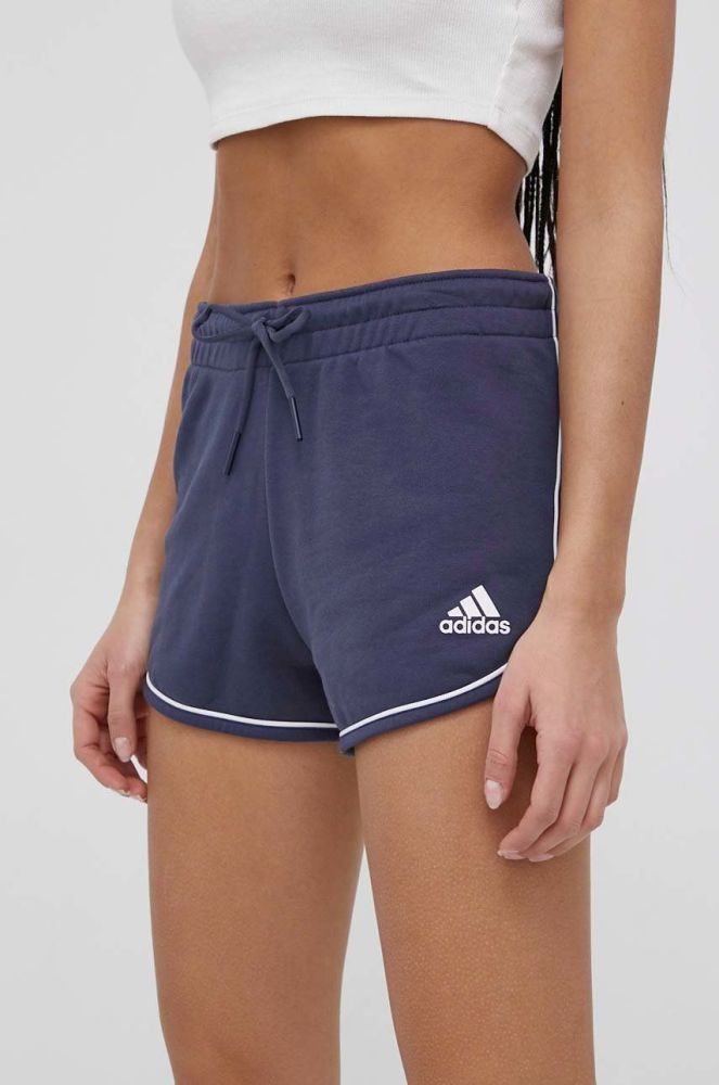 Шорти adidas Performance HE0342 жіночі колір синій з аплікацією середня посадка