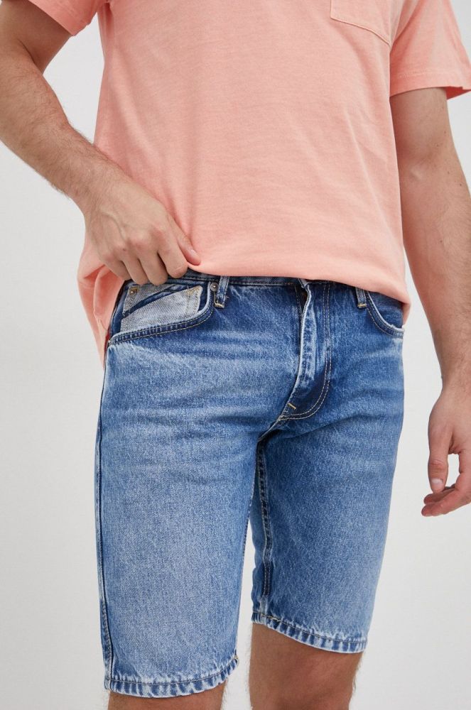 Джинсові шорти Pepe Jeans Stanley Short Logo чоловічі колір блакитний