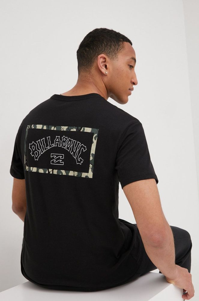 Бавовняна футболка Billabong колір чорний з принтом (2394903)