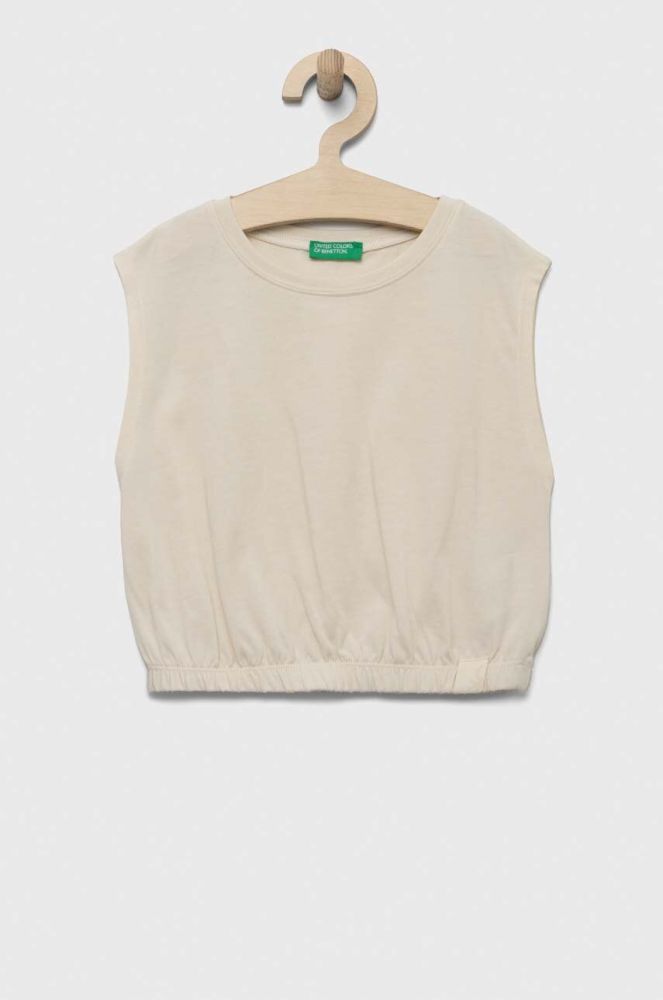 Дитячий топ United Colors of Benetton колір бежевий