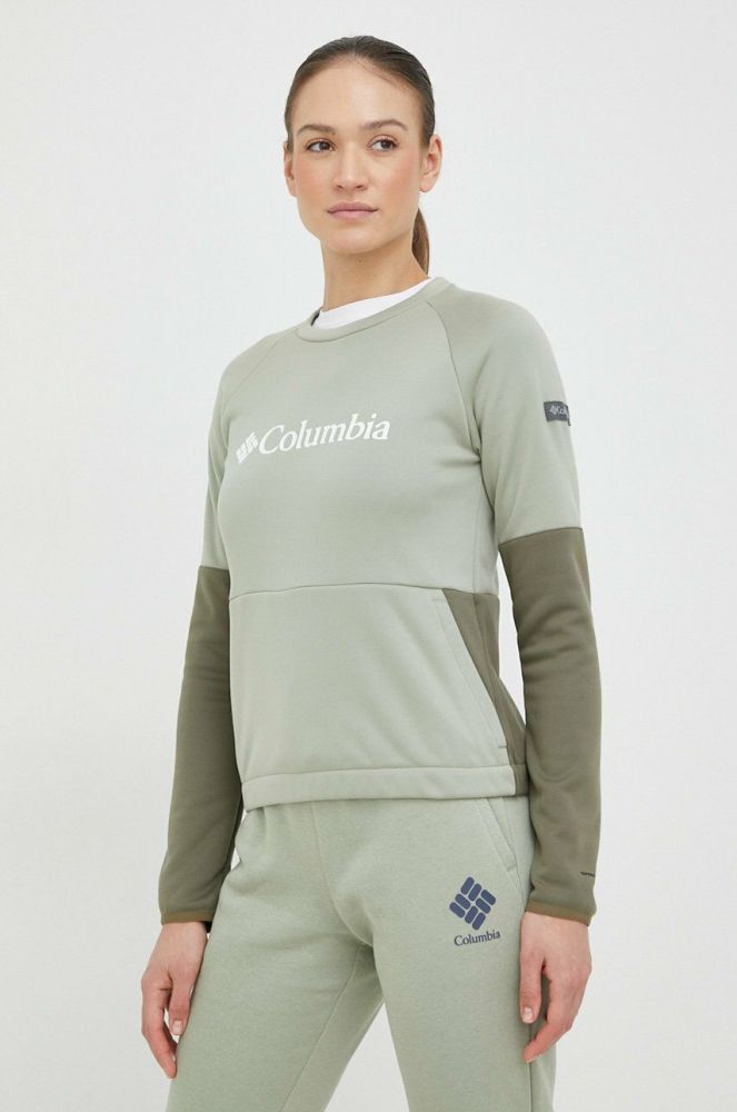 Спортивна кофта Columbia Windgates колір зелений візерунок