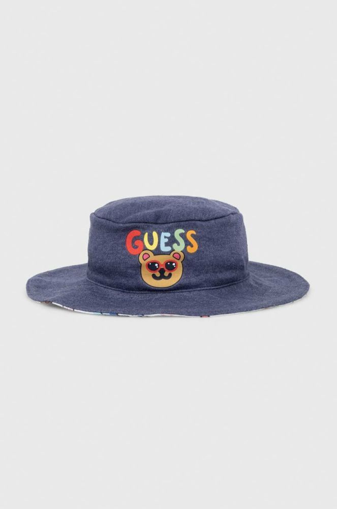 Дитяча двостороння панама Guess колір блакитний