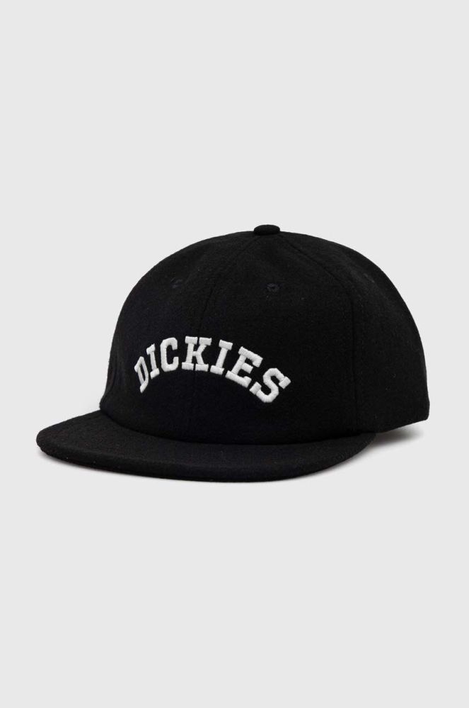 Кепка з домішкою вовни Dickies колір чорний з аплікацією