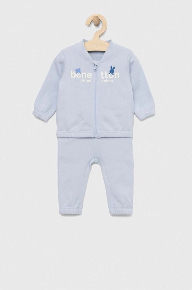 Дитячий бавовняний костюм United Colors of Benetton колір фіолетовий (2983964)