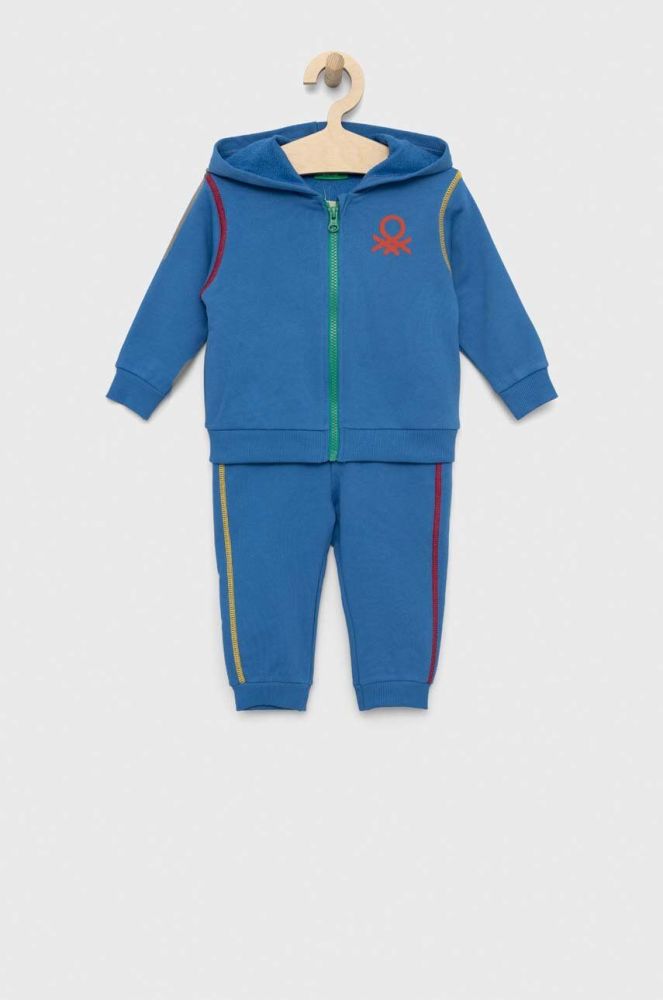 Дитячий бавовняний спортивний костюм United Colors of Benetton колір блакитний (3051885)