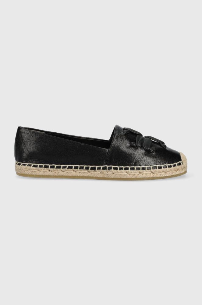 Шкіряні еспадрилі Tory Burch Woven колір чорний 144042-004