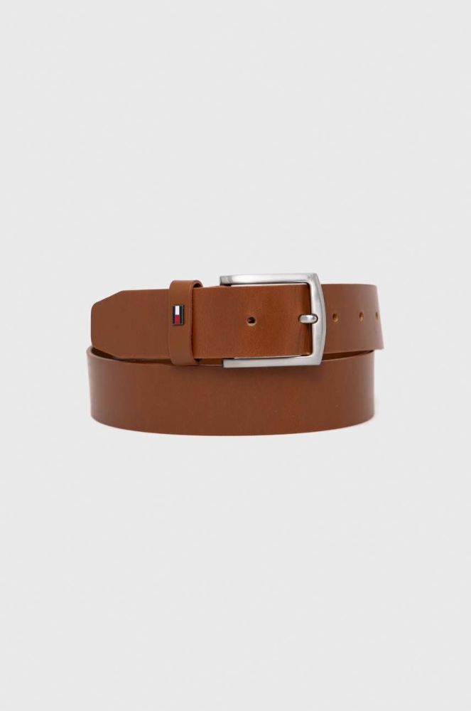 Шкіряний ремінь Tommy Hilfiger чоловічий колір коричневий (2815873)