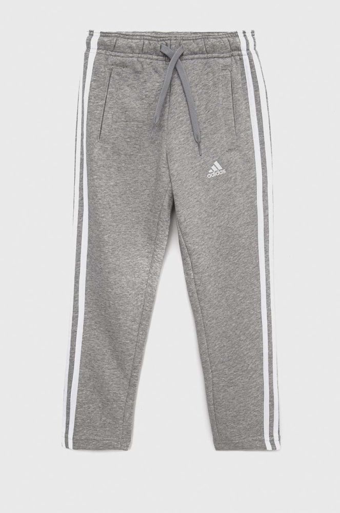 Дитячі спортивні штани adidas G 3S колір сірий меланж
